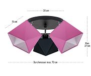 Deckenstrahler Deckenlampe ROSCRO-PR3030SC Rosa Schwarz Rosa - 2