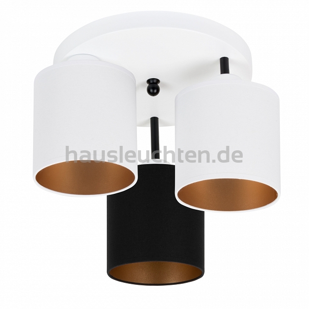 Weiße Deckenlampe mit drei Lampenschirme weiß/schwarz CL-3030WE-WESCWE Deckenleuchte