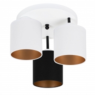 Weiße Deckenlampe mit drei Lampenschirme weiß/schwarz CL-3030WE-WESCWE Deckenleuchte