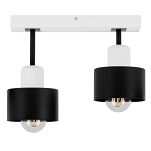 Schwarze Deckenlampe aus Holz SC30x7WE Deckenleuchte 2-flammig - 2