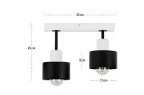 Schwarze Deckenlampe aus Holz SC30x7WE Deckenleuchte 2-flammig - 4