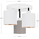 Weiße Deckenlampe mit drei Lampenschirme weiß/grau CL-3030WE-WEGRWE Deckenleuchte - 4