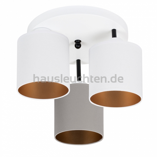 Weiße Deckenlampe mit drei Lampenschirme weiß/grau CL-3030WE-WEGRWE Deckenleuchte