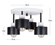 Weiße Deckenlampe 4OST3030WE Deckenleuchte 4-flammig - 3