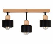 Schwarze Deckenlampe aus Holz SC50x7BU Deckenleuchte 3-flammig - 4