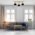 Schwarze Deckenlampe aus Holz SC50x7BU Deckenleuchte 3-flammig - 2