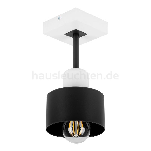 Schwarze Deckenlampe aus Holz SC10x10WE Deckenleuchte 1-flammig