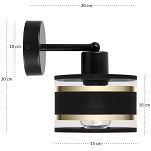 Schwarze Wandlampe mit schwarzem Lampenschirm WAND-TI-1010SC-SC Wandleuchte - 5