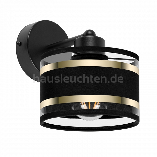 Schwarze Wandlampe mit schwarzem Lampenschirm WAND-TI-1010SC-SC Wandleuchte