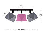 Deckenstrahler Deckenlampe DIA31GRRODPR Deckenleuchte Grau Rosa - 3