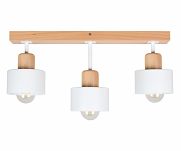 Weiße Deckenlampe aus Holz WE50x7BU Deckenleuchte 3-flammig - 4