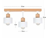 Weiße Deckenlampe aus Holz WE50x7BU Deckenleuchte 3-flammig - 3