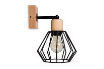 Schwarze Wandlampe aus Holz BR-WAND-SC10x10BU Wandleuchte - 2