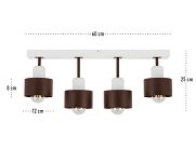 Braune Deckenlampe aus Holz BR60x7WE Deckenleuchte 4-flammig - 4