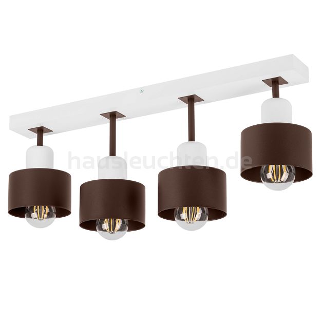 Braune Deckenlampe aus Holz BR60x7WE Deckenleuchte 4-flammig