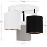 Weiße Deckenlampe mit drei Lampenschirme weiß/grau/schwarz CL-3030WE-WEGRSC Deckenleuchte - 4