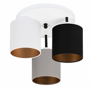 Weiße Deckenlampe mit drei Lampenschirme weiß/grau/schwarz CL-3030WE-WEGRSC Deckenleuchte