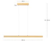 Dimmbare LED Hängeleuchte Eschenholz LED100KB-3K-ESCHE Pendelleuchte Höhenverstellbar Esstischlampe Hängelampe Pendellampe - 7