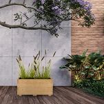 Blumentopf Holz Eiche Pflanzkübel Übertopf Blumenkasten 2x Kunststoffeinsätzen Herausnehmbar 62KAN3332EI - 3