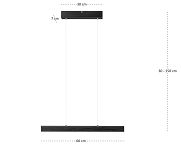 Dimmbare LED schwarze Hängeleuchte Eschenholz LED60KB-3K-SCHWARZ Pendelleuchte Höhenverstellbar Esstischlampe Hängelampe Pendellampe - 7