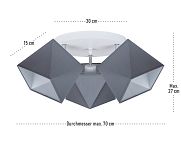 Deckenstrahler Deckenlampe GRGRGR-PR3030WE Grau - 2