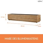 Blumentopf, Pflanzkasten aus Holz EICHE 90DES1717EI 90 x 17 x 17 cm - 2