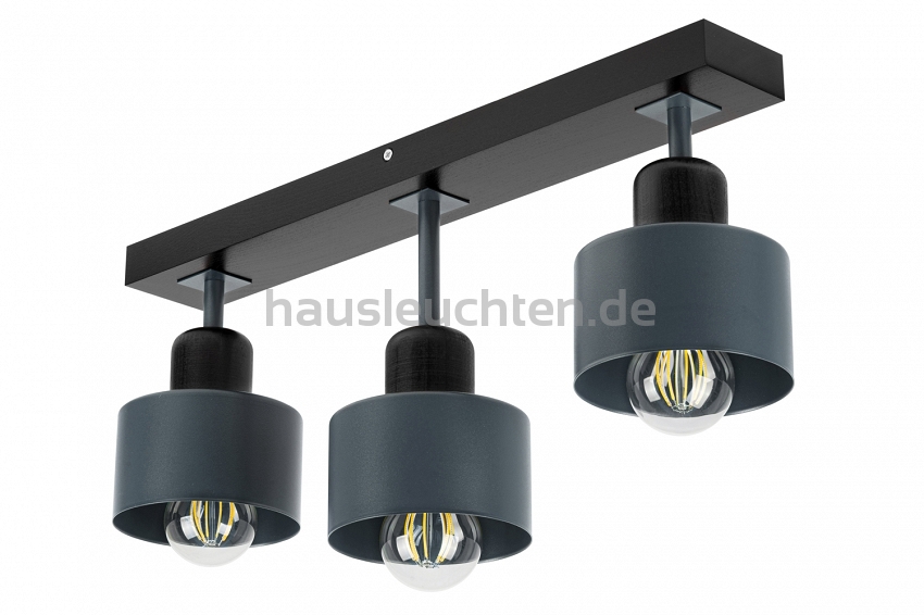 Anthrazite Deckenlampe aus Holz AN50x7SC Deckenleuchte 3-flammig