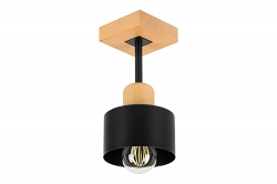 Schwarze Deckenlampe aus Holz SC10x10BU Deckenleuchte 1-flammig