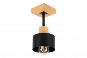 Schwarze Deckenlampe aus Holz SC10x10BU Deckenleuchte 1-flammig