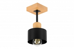 Schwarze Deckenlampe aus Holz SC10x10BU Deckenleuchte 1-flammig