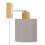 Graue Wandlampe mit Zugschalter aus Holz CL-SHWAND-WE10x10BU-GR LED Wandleuchte - 3