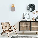 Graue Wandlampe mit Zugschalter aus Holz CL-SHWAND-WE10x10BU-GR LED Wandleuchte - 2