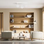 Weiße Deckenlampe aus Holz WE50x7WE Deckenleuchte 3-flammig - 3