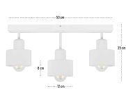 Weiße Deckenlampe aus Holz WE50x7WE Deckenleuchte 3-flammig - 4