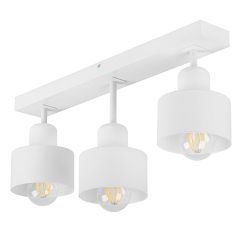 Weiße Deckenlampe aus Holz WE50x7WE Deckenleuchte 3-flammig