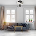 Schwarze Deckenlampe mit drei Lampenschirme weiß/schwarz TI-3030SC-WESCWE Deckenleuchte - 2