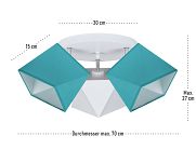 Deckenstrahler Deckenlampe TUWETU-PR3030WE Türkis Weiß Türkis - 2