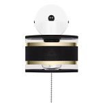 Weiße Wandlampe mit schwarzem Lampenschirm und Schnur-Zugschalter SHWAND-TI-1010WE-SC Wandleuchte - 4