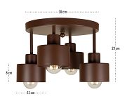 Braune Deckenlampe 4OST3030BR Deckenleuchte 4-flammig - 3