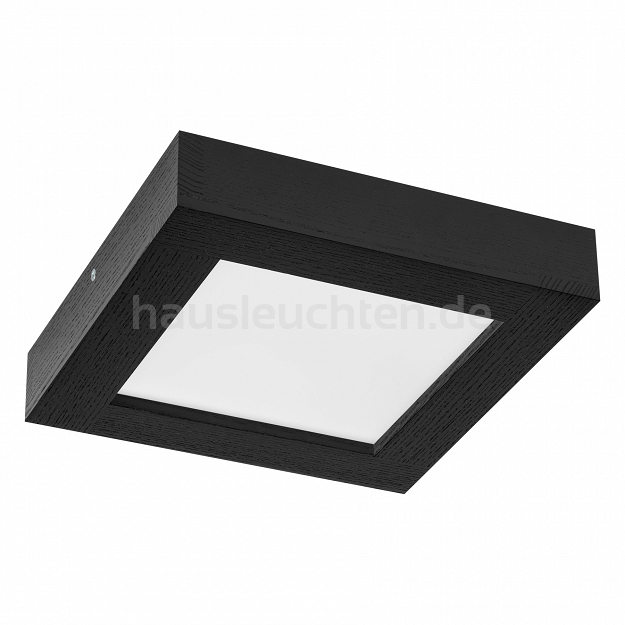 LED-Panel aus Holz Schwarz Deckenleuchte PLA2525-3K-SCHWARZ 24W Deckenlampe 25x25x5H cm