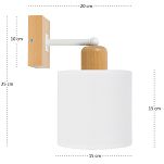 Weiße Wandlampe aus Holz CL-WAND-WE10x10BU-WE LED Wandleuchte - 5