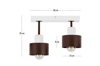 Braune Deckenlampe aus Holz BR30x7WE Deckenleuchte 2-flammig - 4