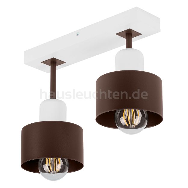 Braune Deckenlampe aus Holz BR30x7WE Deckenleuchte 2-flammig