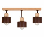 Braune Deckenlampe aus Holz BR50x7BU Deckenleuchte 3-flammig - 4