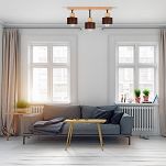 Braune Deckenlampe aus Holz BR50x7BU Deckenleuchte 3-flammig - 2