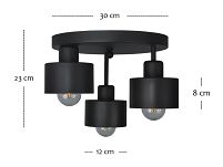 Schwarze Deckenlampe OST3030SC Deckenleuchte 3-flammig - 3