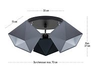 Deckenstrahler Deckenlampe GRSCGR-PR3030SC Grau Schwarz Grau - 2