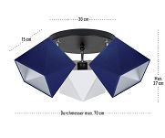 Deckenstrahler Deckenlampe BLWEBL-PR3030SC Blau Weiß Blau - 2