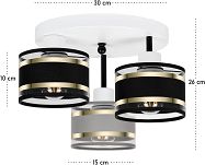Weiße Deckenlampe mit drei Lampenschirme schwarz/grau TI-3030WE-SCGRSC Deckenleuchte - 4