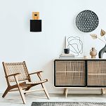 Schwarze Wandlampe aus Holz CL-WAND-SC10x10BU-SC LED Wandleuchte - 2